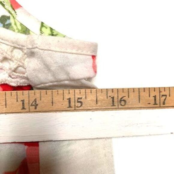 Soprano Girls Blouse White Red Floral Sleeveless Scoop Neck Stretch Lace XL (16) - Picture 5 of 10